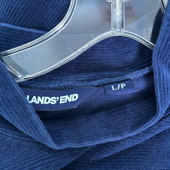Land’s End Navy Blue Corduroy Mock Turtleneck - Picture 3 of 4